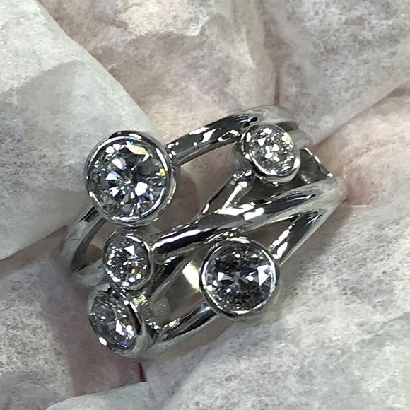 cluster Stirling silver ring